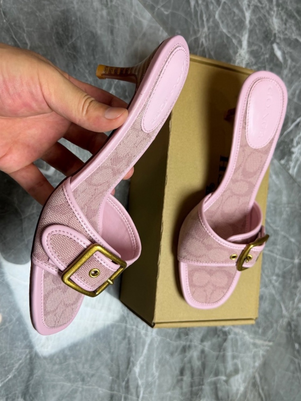Pink Buckle Strap Heels – Women’s Size 8.5